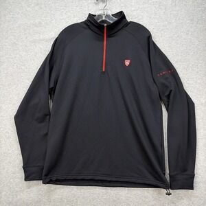 Berkeley College Dunning Golf 1/4 Zip Pullover Mens Lathe Black Golf Performance